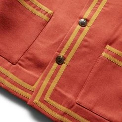 Bode SOCIETY CLUB JACKET -helmut shop BODESOCIETYCLUBJACKETREDGOLDMLMRF22OW017 4