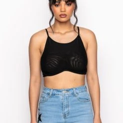 ADMIRE THE ARTWORK MESH UNDERWIRE BRALETTE -helmut shop admire the artwork mesh underwire bralette black 8 8