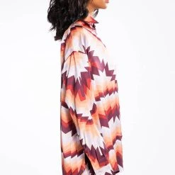 ADVENTURER LOOSE FIT BUTTON UP AND SHORTS SET -helmut shop adventurer loose fit button up and shorts set orange multi 5 5