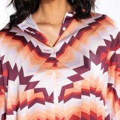 ADVENTURER LOOSE FIT BUTTON UP AND SHORTS SET -helmut shop adventurer loose fit button up and shorts set orange multi 9 9