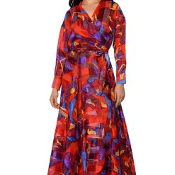 AESTHETIC SCARF PRINT TIE FRONT BLOUSE -helmut shop aesthetic scarf print tie front blouse red multi 4 4