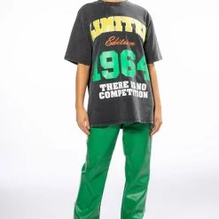 AFTER HOUR FAUX LEATHER STRAIGHT LEG PANTS 9 AFTER HOUR FAUX LEATHER STRAIGHT LEG PANTS -helmut shop after hour faux leather straight leg pants green 2 2