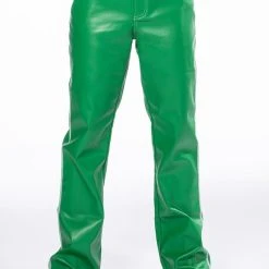 AFTER HOUR FAUX LEATHER STRAIGHT LEG PANTS 10 AFTER HOUR FAUX LEATHER STRAIGHT LEG PANTS -helmut shop after hour faux leather straight leg pants green 3 3
