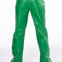 AFTER HOUR FAUX LEATHER STRAIGHT LEG PANTS 12 AFTER HOUR FAUX LEATHER STRAIGHT LEG PANTS -helmut shop after hour faux leather straight leg pants green 5 5