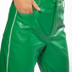 AFTER HOUR FAUX LEATHER STRAIGHT LEG PANTS 13 AFTER HOUR FAUX LEATHER STRAIGHT LEG PANTS -helmut shop after hour faux leather straight leg pants green 6 6