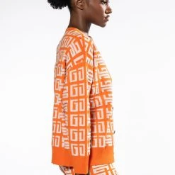 ALI LONG KNIT CARDIGAN -helmut shop ali long knit cardigan orange multi 6 6