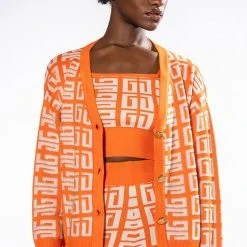 ALI SWEATER BRALETTE TOP -helmut shop ali sweater bralette top orange multi 2 2