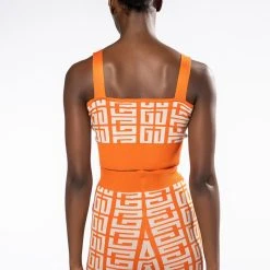 ALI SWEATER BRALETTE TOP -helmut shop ali sweater bralette top orange multi 6 6