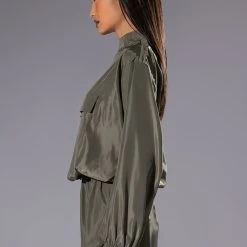 ALL DAY ERRANDS LIGHTWEIGHT ROMPER IN OLIVE -helmut shop all day errands lightweight romper in olive olive 3 3