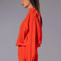 ALL DAY ERRANDS LIGHTWEIGHT ROMPER IN ORANGE -helmut shop all day errands lightweight romper in orange orange 4 4