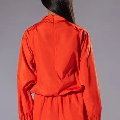 ALL DAY ERRANDS LIGHTWEIGHT ROMPER IN ORANGE -helmut shop all day errands lightweight romper in orange orange 5 5