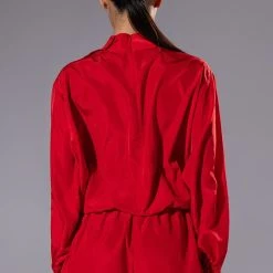 ALL DAY ERRANDS LIGHTWEIGHT ROMPER IN RED 10 ALL DAY ERRANDS LIGHTWEIGHT ROMPER IN RED -helmut shop all day errands lightweight romper in red red 4 4