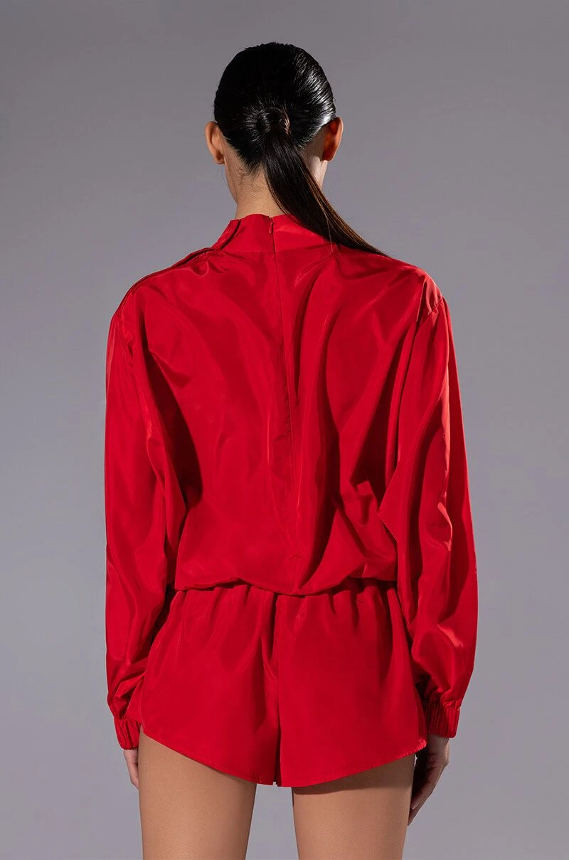 ALL DAY ERRANDS LIGHTWEIGHT ROMPER IN RED 6 ALL DAY ERRANDS LIGHTWEIGHT ROMPER IN RED - Image 4