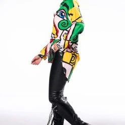 ALL EYES ON YOU BUTTON DOWN BLOUSE -helmut shop all eyes on you button down mini dress yellow multi 3 3