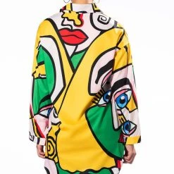 ALL EYES ON YOU BUTTON DOWN BLOUSE -helmut shop all eyes on you button down mini dress yellow multi 7 7