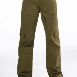 ALL I WANT DETAILED WAIST STRAIGHT LEG CARGO PANT -helmut shop all i want detailed waist straight leg cargo pant green 3 3