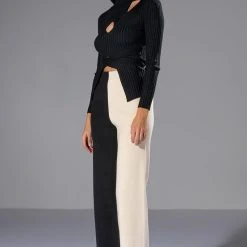 ALL IN THE DETAILS CUT OUT TURTLENECK TIE WAIST SWEATER -helmut shop all in the details cut out turtleneck tie waist sweater black 4 4 c1