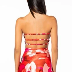 ALL ME PRINTED BANDEAU TOP -helmut shop all me printed bandeau top red multi 6 6
