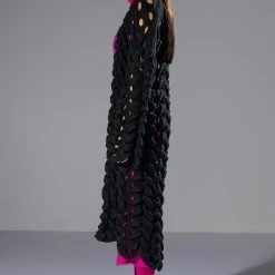 ALL NIGHTER OPEN KNIT CARDIGAN -helmut shop all nighter open knit cardigan black 4 4