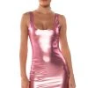 ALL OF THE LIGHTS SLEEVELESS METALLIC BODYCON DRESS -helmut shop all of the lights sleeveless metallic bodycon dress light pink 1 1 c1