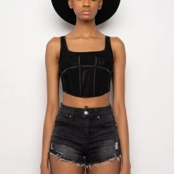 ALL ON ME CORSET TOP -helmut shop all on me corset top black 6 6