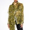 ALL OVER ASYMMETRICAL BUTTONDOWN BLOUSE -helmut shop all over asymmetrical buttondown blouse yellow multi 1 1