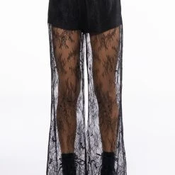 ALL OVER LACE HIGH WAIST WIDE LEG TROUSER -helmut shop all over lace high waist wide leg trouser black 3 3