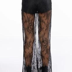 ALL OVER LACE HIGH WAIST WIDE LEG TROUSER -helmut shop all over lace high waist wide leg trouser black 5 5