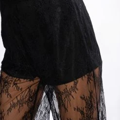 ALL OVER LACE HIGH WAIST WIDE LEG TROUSER -helmut shop all over lace high waist wide leg trouser black 6 6