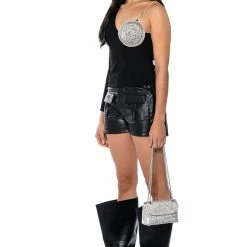 ALL THE GLAM RHINESTONE DETAIL TOP -helmut shop all the glam rhinestone detail top black 4 4