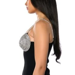 ALL THE GLAM RHINESTONE DETAIL TOP -helmut shop all the glam rhinestone detail top black 5 5