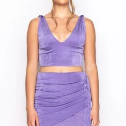 ALL THE GOOD THINGS SLINKY TOP -helmut shop all the good things slinky top light purple 4 4