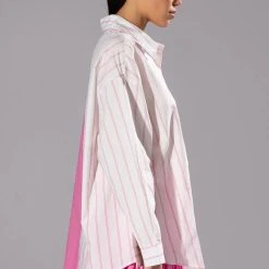 ALL TOGETHER NOW LONG SLEEVE BUTTON DOWN BLOUSE -helmut shop all together now long sleeve button down blouse pink multi 6 6