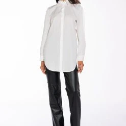 ALLURE OPEN BACK BUTTON DOWN BLOUSE -helmut shop allure open back button down blouse white 8 8