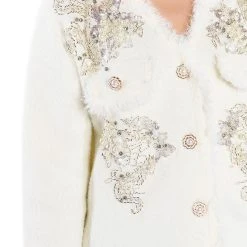 ALWAYS BLING RHINESTONE BUTTON FRONT CARDIGAN -helmut shop always bling rhinestone button front cardigan white 7 7