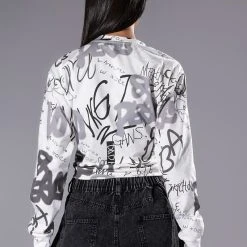 ALWAYS IN STYLE TIE FRONT TSHIRT -helmut shop always in style tie front tshirt white multi 4 4