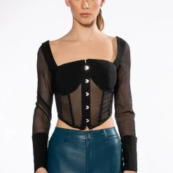 ALWAYS YOURS LONG SLEEVE STRUCTURED TOP 11 ALWAYS YOURS LONG SLEEVE STRUCTURED TOP -helmut shop always yours long sleeve structured top black 3 3