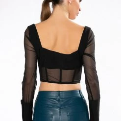 ALWAYS YOURS LONG SLEEVE STRUCTURED TOP 13 ALWAYS YOURS LONG SLEEVE STRUCTURED TOP -helmut shop always yours long sleeve structured top black 5 5