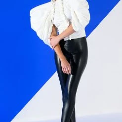 ANNIKA STATEMENT SLEEVE TOP -helmut shop annika statement sleeve top white 3 3