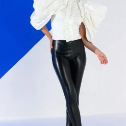 ANNIKA STATEMENT SLEEVE TOP -helmut shop annika statement sleeve top white 4 4