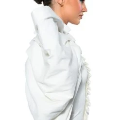 ANNIKA STATEMENT SLEEVE TOP -helmut shop annika statement sleeve top white 7 7