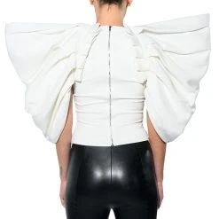 ANNIKA STATEMENT SLEEVE TOP -helmut shop annika statement sleeve top white 8 8