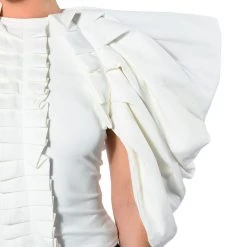 ANNIKA STATEMENT SLEEVE TOP -helmut shop annika statement sleeve top white 9 9