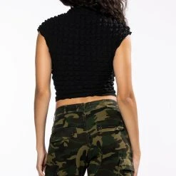 ANYTHING BUT BASIC TEXTURED TSHIRT -helmut shop anything but basic textured tshirt black 6 6