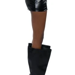 ANYTHING FOR YOU FAUX LEATHER EMBELLISHED MICRO MINI SKIRT -helmut shop anything for you faux leather embellished micro mini skirt black 10 10