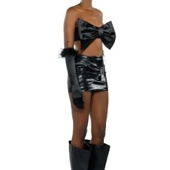 ANYTHING FOR YOU FAUX LEATHER EMBELLISHED MICRO MINI SKIRT -helmut shop anything for you faux leather embellished micro mini skirt black 8 8