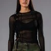ATTENTION LONG SLEEVE MESH TOP