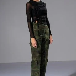 ATTENTION LONG SLEEVE MESH TOP -helmut shop attention long sleeve mesh top black 4 4 c1