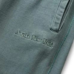 Awake NY PIGMENT DYED EMBROIDERED SWEATPANTS -helmut shop awakenyPIGMENTDYEDEMBROIDEREDSWEATPANTSLATESAWK FW22 PA005 3