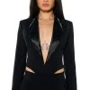 AWARD ME V NECK BLAZER BODYSUIT -helmut shop award me v neck blazer bodysuit black 1 1